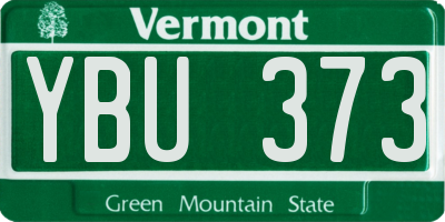 VT license plate YBU373