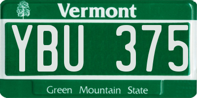 VT license plate YBU375