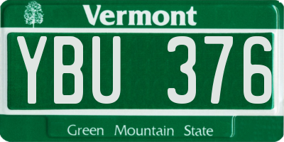 VT license plate YBU376