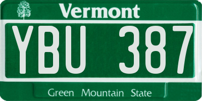 VT license plate YBU387