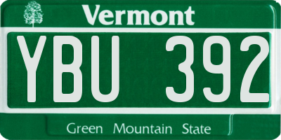 VT license plate YBU392