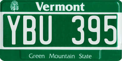 VT license plate YBU395