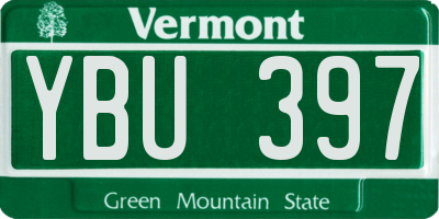 VT license plate YBU397