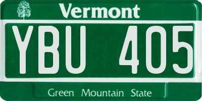 VT license plate YBU405