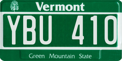 VT license plate YBU410