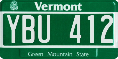VT license plate YBU412