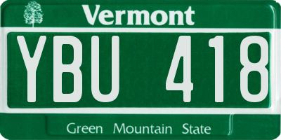 VT license plate YBU418