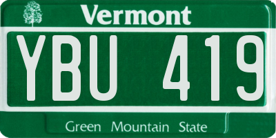 VT license plate YBU419