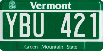 VT license plate YBU421