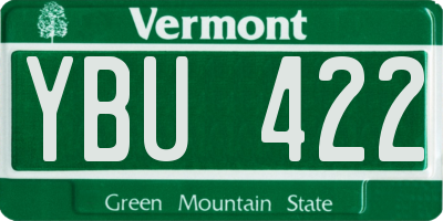 VT license plate YBU422