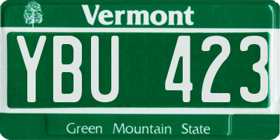 VT license plate YBU423