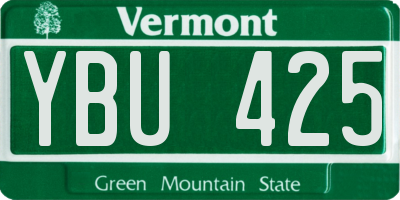 VT license plate YBU425