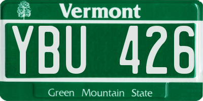 VT license plate YBU426