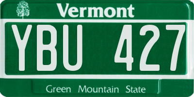 VT license plate YBU427