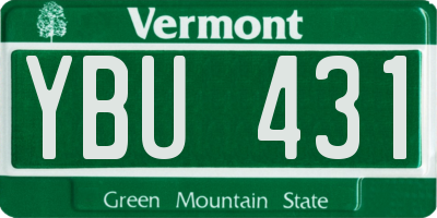 VT license plate YBU431