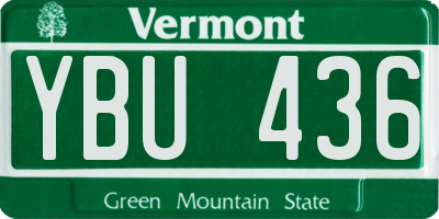 VT license plate YBU436