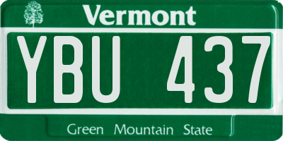 VT license plate YBU437