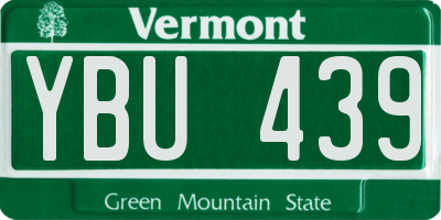 VT license plate YBU439