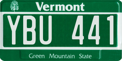 VT license plate YBU441