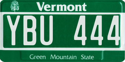 VT license plate YBU444