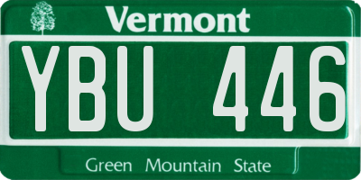 VT license plate YBU446