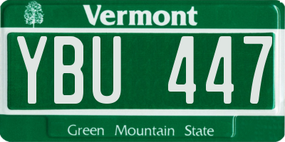 VT license plate YBU447
