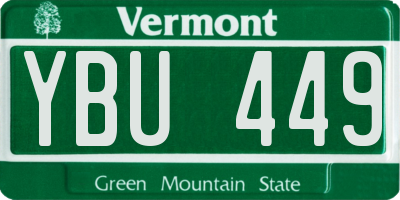 VT license plate YBU449