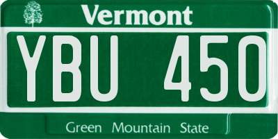 VT license plate YBU450