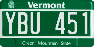 VT license plate YBU451