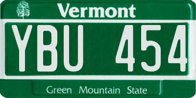VT license plate YBU454