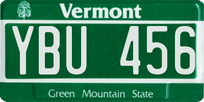 VT license plate YBU456