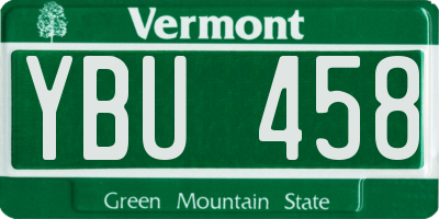 VT license plate YBU458