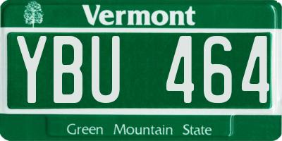 VT license plate YBU464