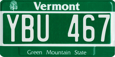 VT license plate YBU467