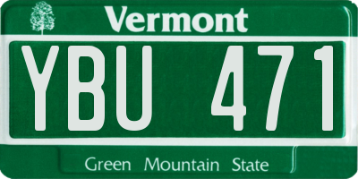VT license plate YBU471