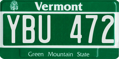 VT license plate YBU472