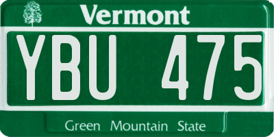 VT license plate YBU475