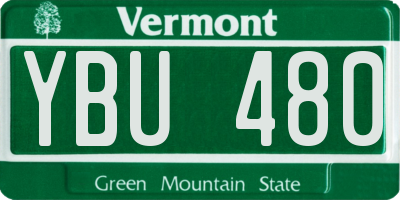 VT license plate YBU480