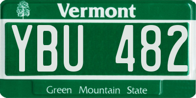 VT license plate YBU482