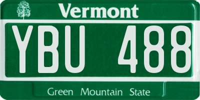 VT license plate YBU488
