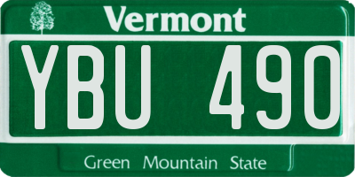 VT license plate YBU490