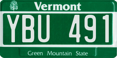 VT license plate YBU491