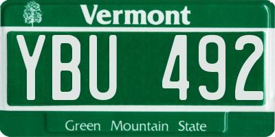 VT license plate YBU492