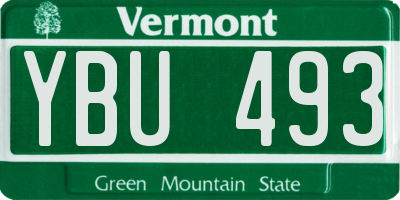 VT license plate YBU493
