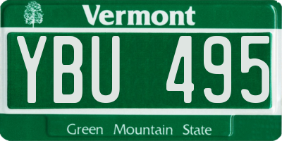 VT license plate YBU495