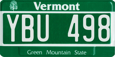 VT license plate YBU498