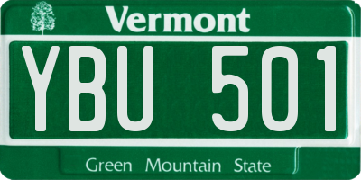 VT license plate YBU501