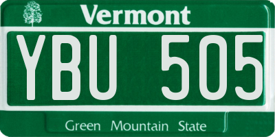 VT license plate YBU505