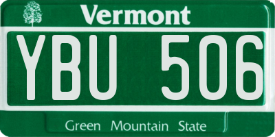 VT license plate YBU506