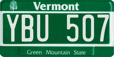VT license plate YBU507